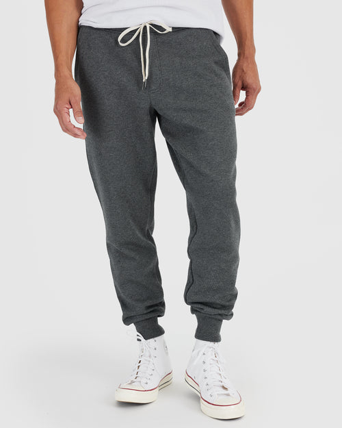 Charcoal Heather Gray Fleece Zip Hoodie and Jogger Set