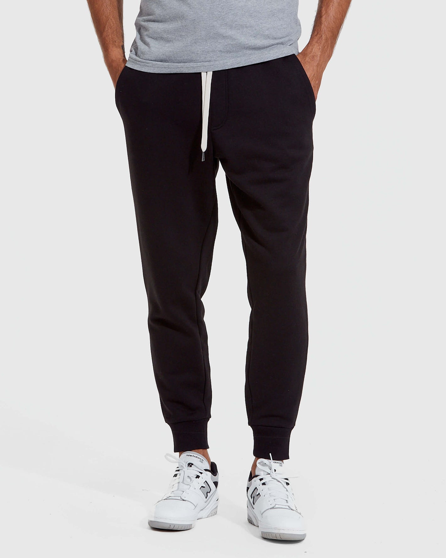 Black Pullover Fleece Crew & Jogger 2-Pack featuring black joggers.