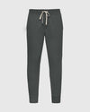 Charcoal Heather Gray Fleece French Terry Joggers with tapered legs.