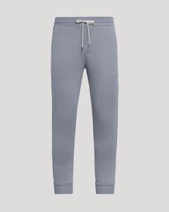True ClassicDusty Blue Fleece French Terry Joggers with elastic waistband and side pockets.