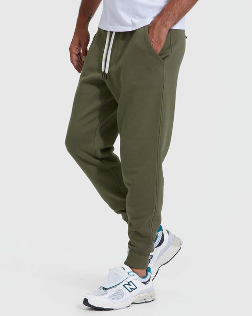 Military Green Fleece French Terry Joggers