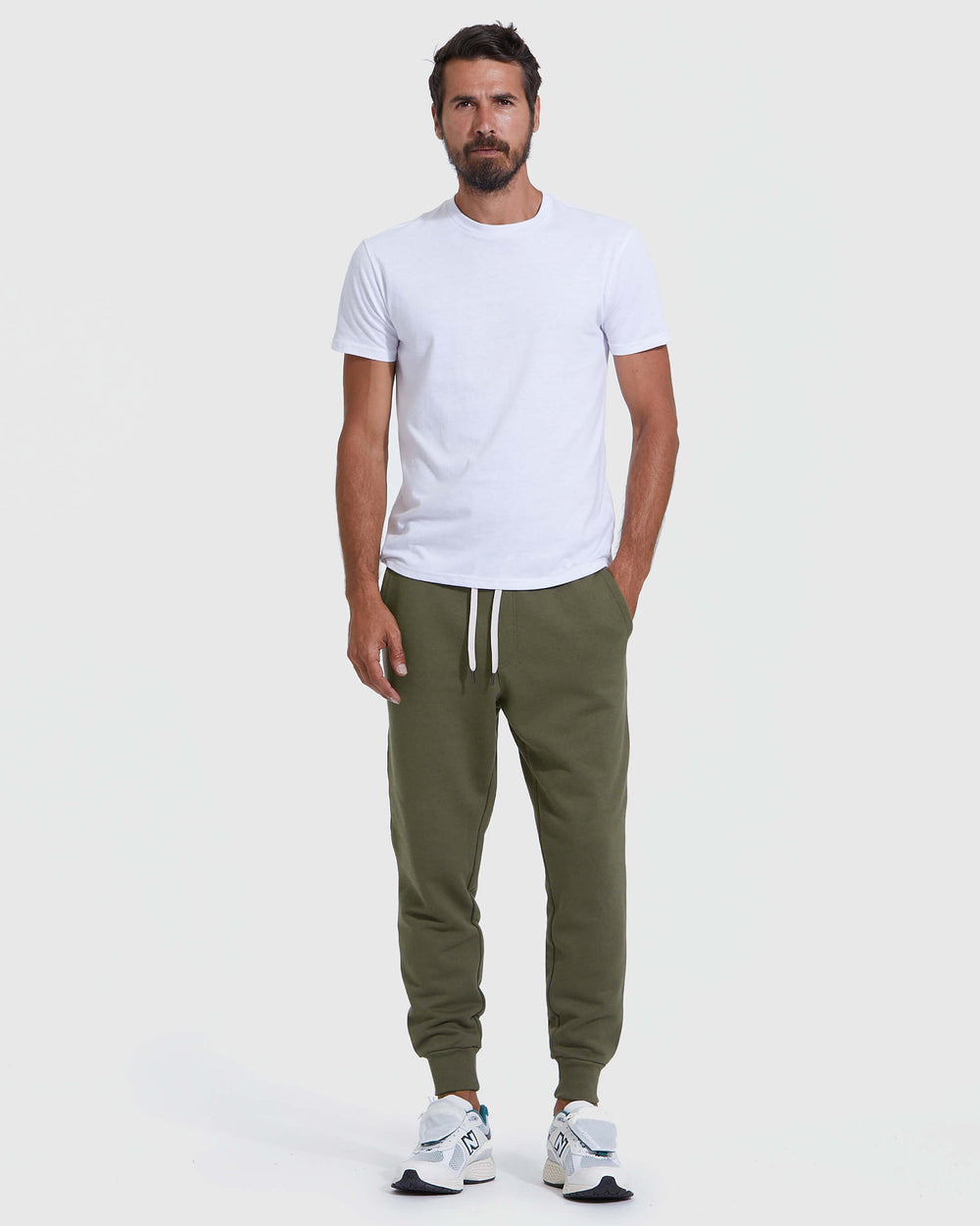 Military Green Fleece French Terry Joggers