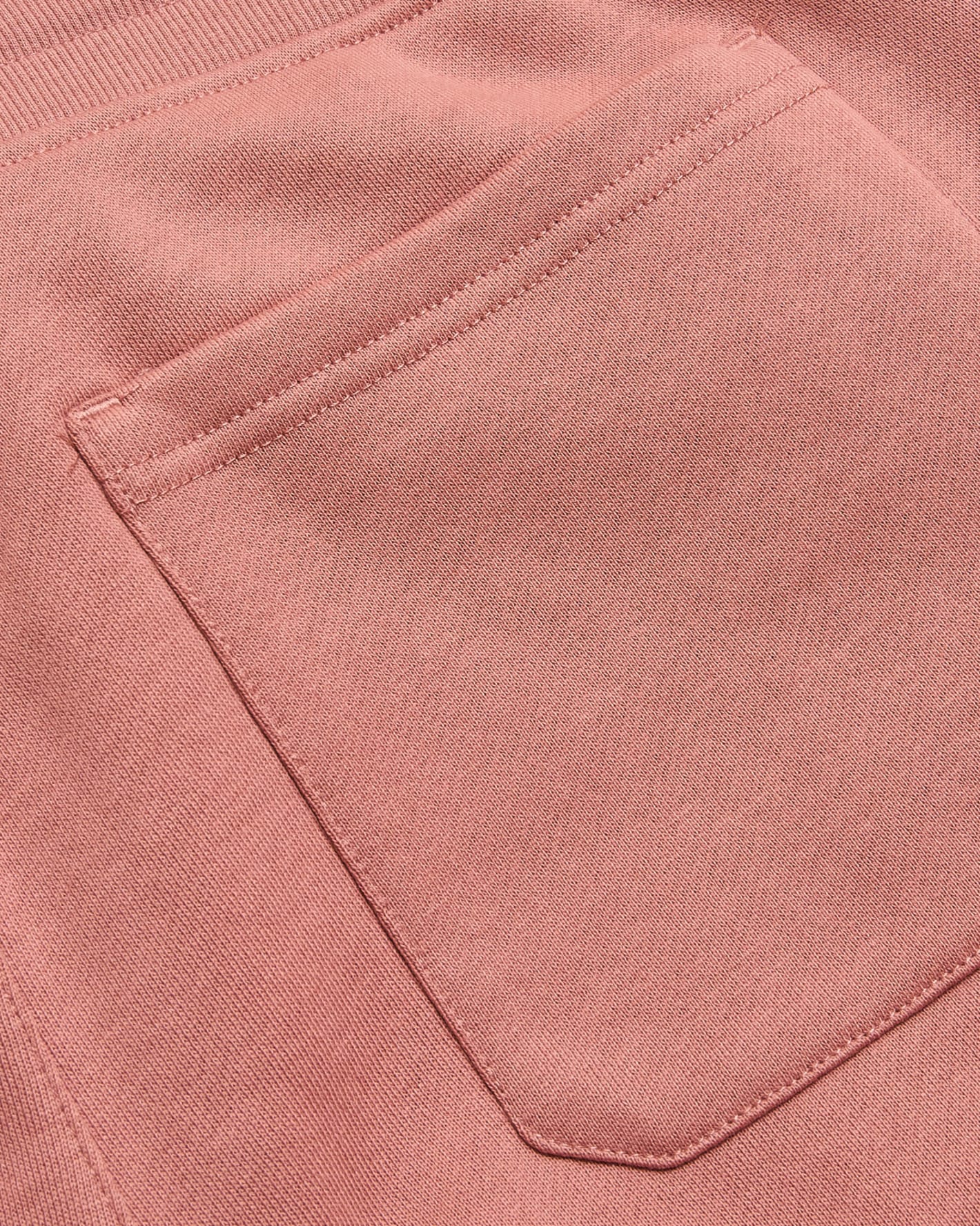 Rose Fleece French Terry Joggers with patch pocket detail.