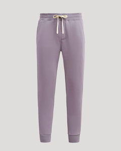 True ClassicThistle Fleece French Terry Joggers with ribbed cuffs and off-white drawcord.