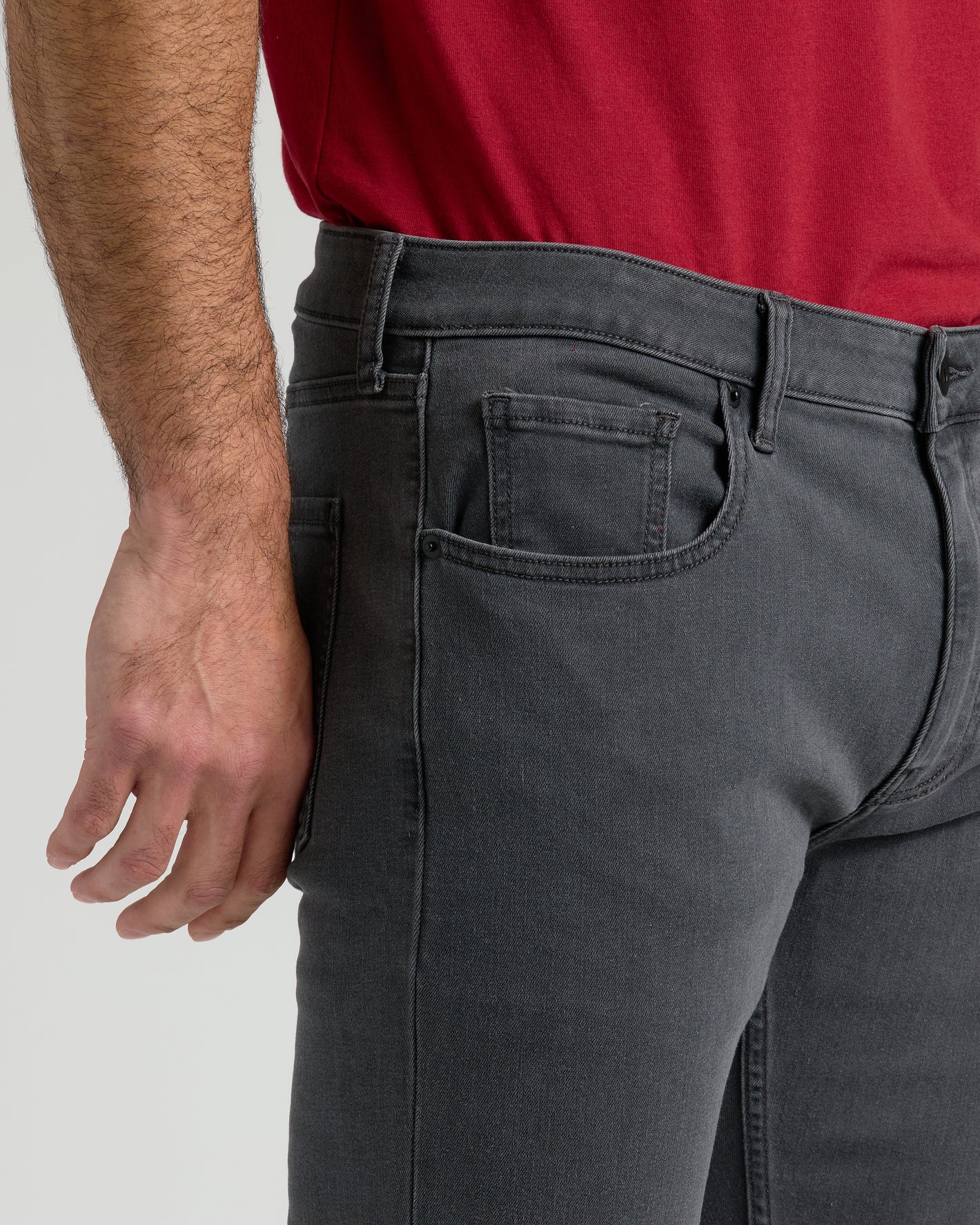 Gray Wash Straight Comfort Stretch Jeans