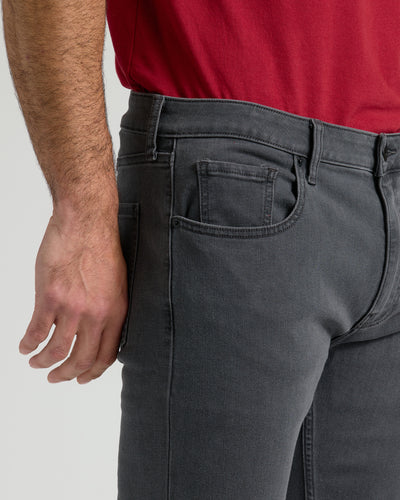 Straight High-Stretch Jeans - Gray Wash