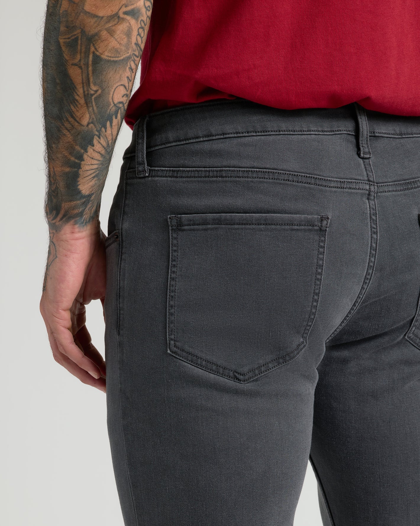 Gray Wash Straight Comfort Stretch Jeans