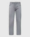 Medium Gray Wash Straight Comfort Stretch Jeans with button closure and front pockets.