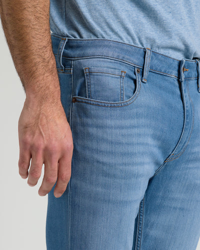 Straight High-Stretch Jeans - Medium Indigo Wash