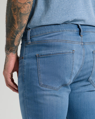 Straight High-Stretch Jeans - Medium Indigo Wash