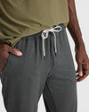 Charcoal Heather Active Comfort Straight Leg Pant with elastic waistband and pockets.