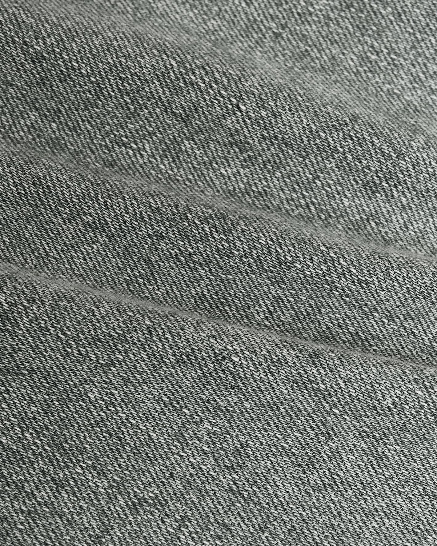 Medium Gray Wash Slim Authentic Denim Jeans showing diagonal twill weave.