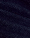 Close-up of Indigo Rinse Straight Authentic Denim Jeans fabric.