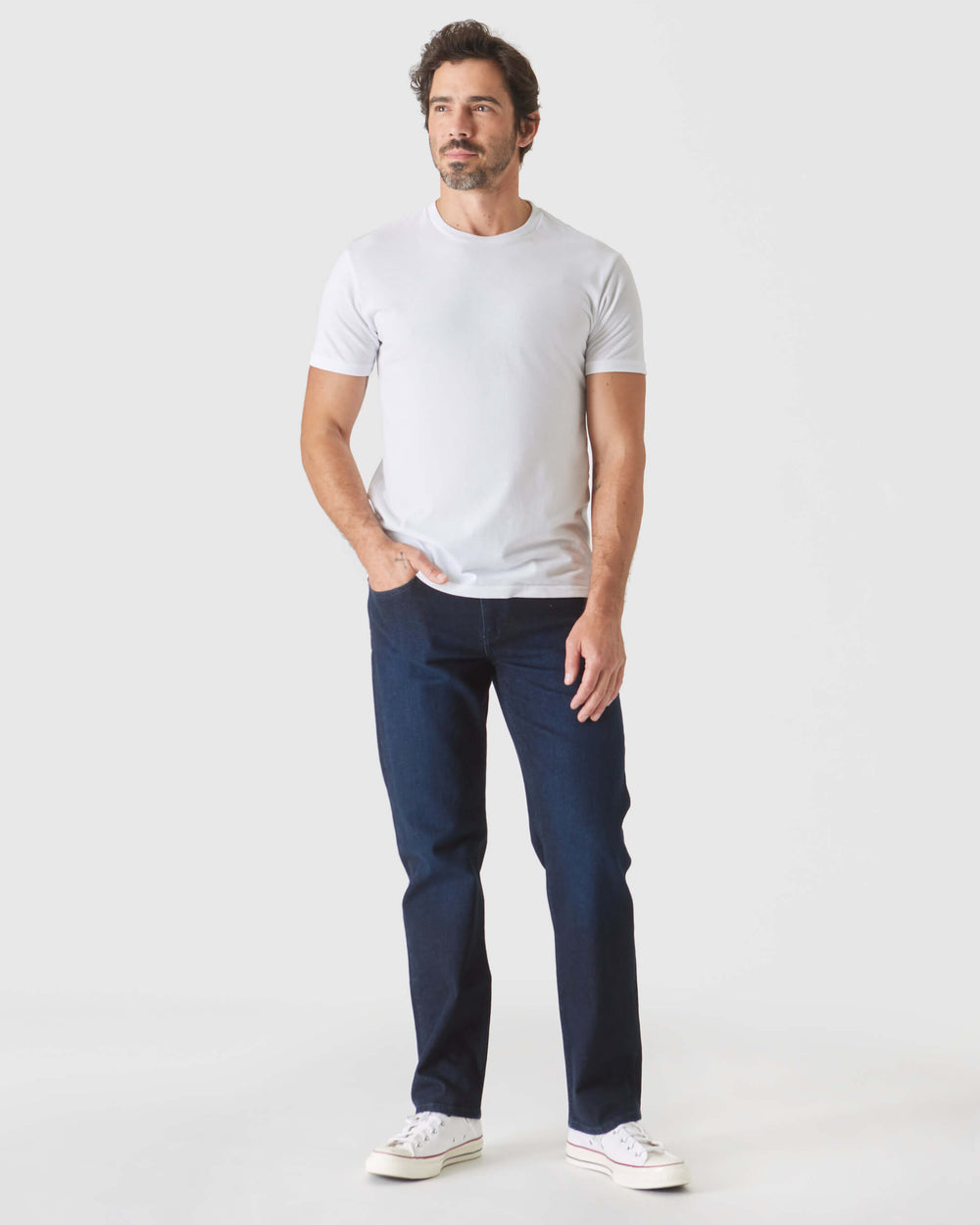 Indigo Rinse Straight Authentic Stretch Jeans