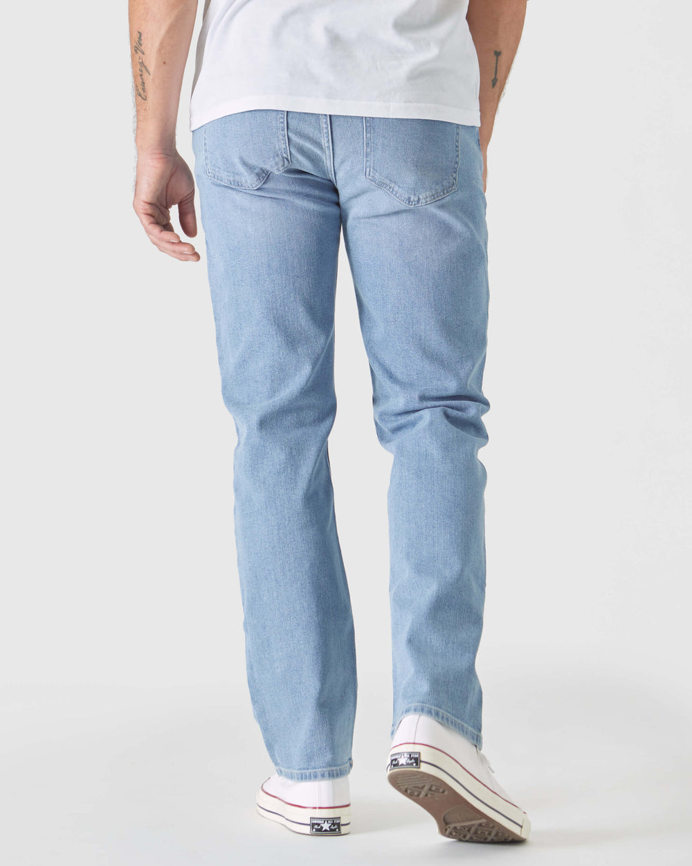 Light Indigo Wash Straight Authentic Stretch Jeans