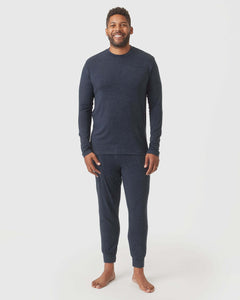 True ClassicHeather Navy Loungewear Long Sleeve Tee And Jogger Set