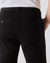 Black Slim Twill Chino Pant with belt loops and buttoned welt pockets.