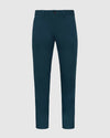 Centurion Slim Twill Chino Pant, dark teal, laid flat, showcasing slim fit.