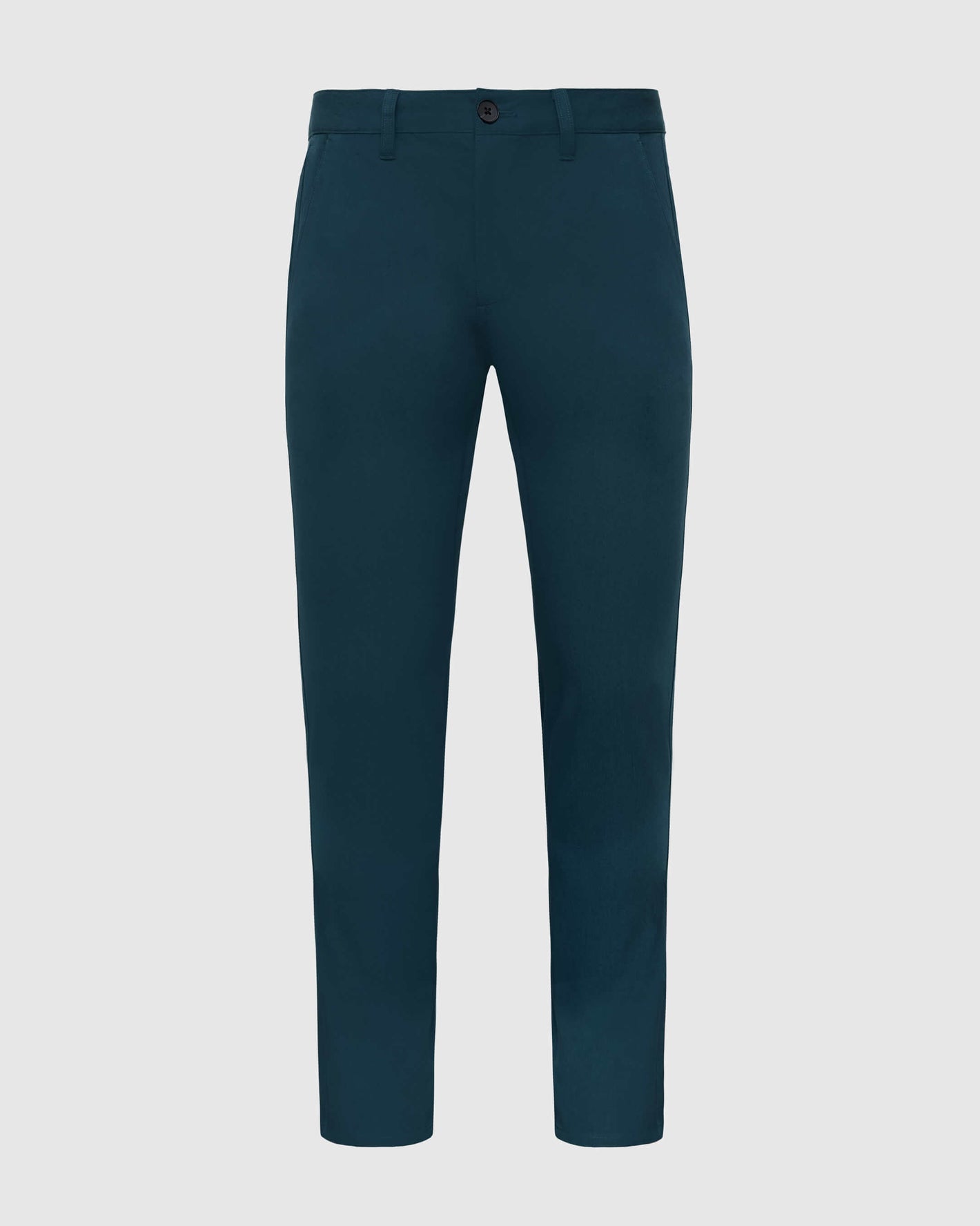 Centurion Slim Twill Chino Pant, dark teal, laid flat, showcasing slim fit.