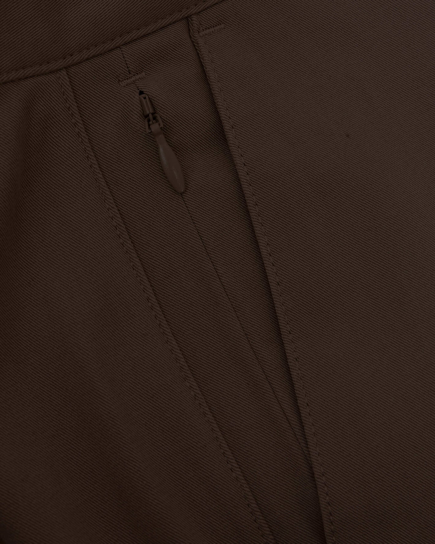 Dark Oak Slim Twill Chino Pant with invisible zipper in sturdy twill.