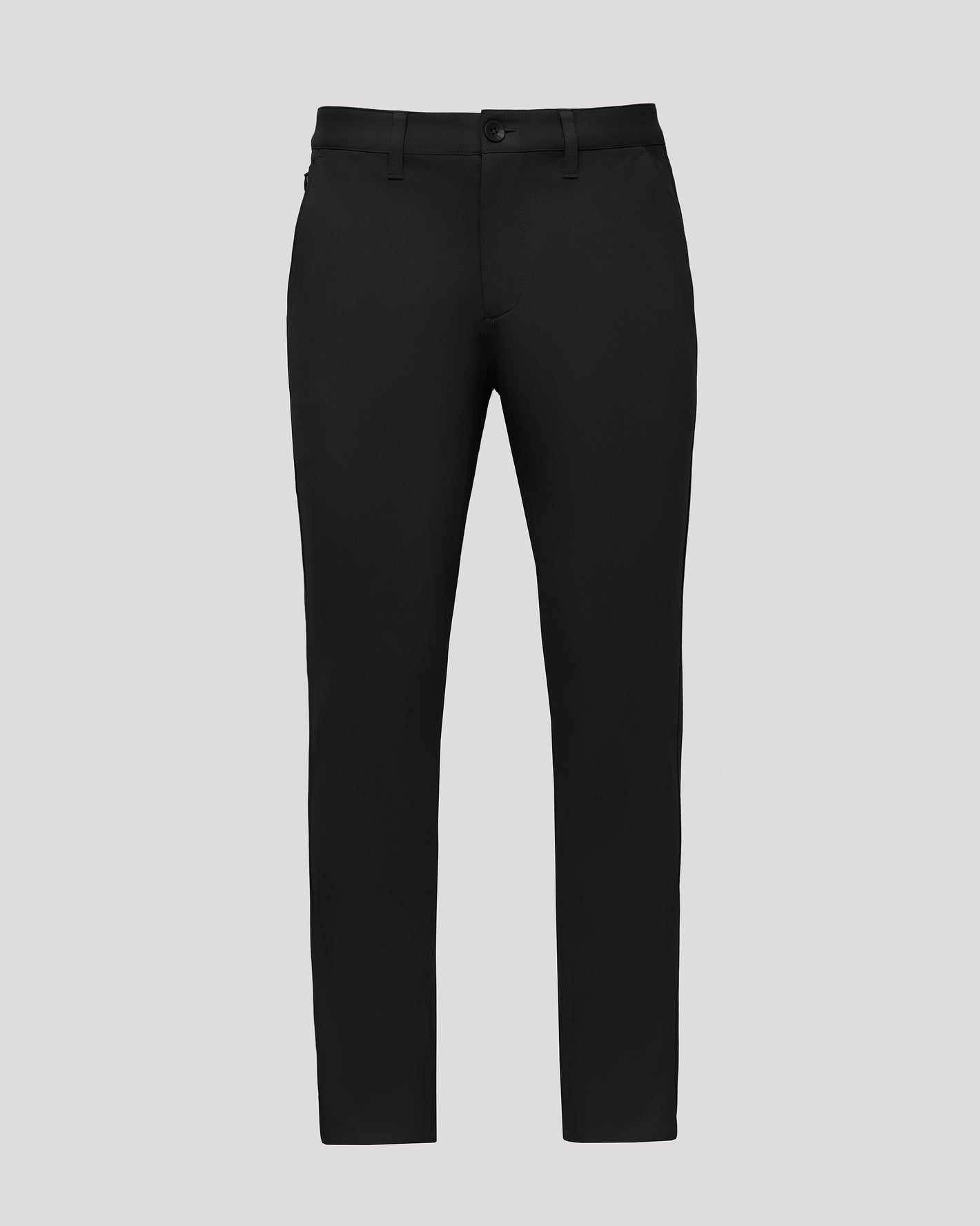 Black Slim Chino Pants 2.0 with tapered legs and button closure.
