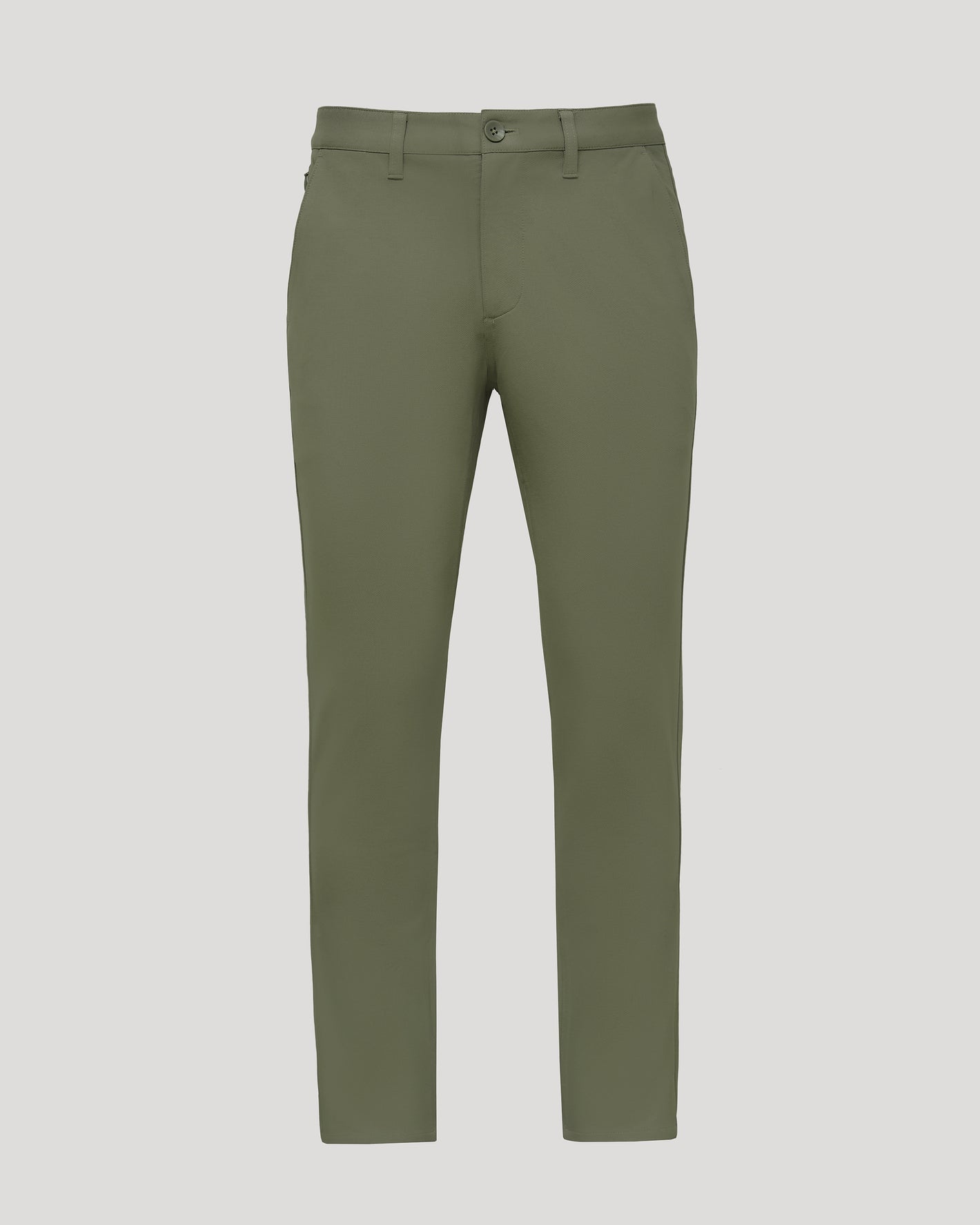 Military Green Slim Chino Pants 2.0 front view with tapered legs.