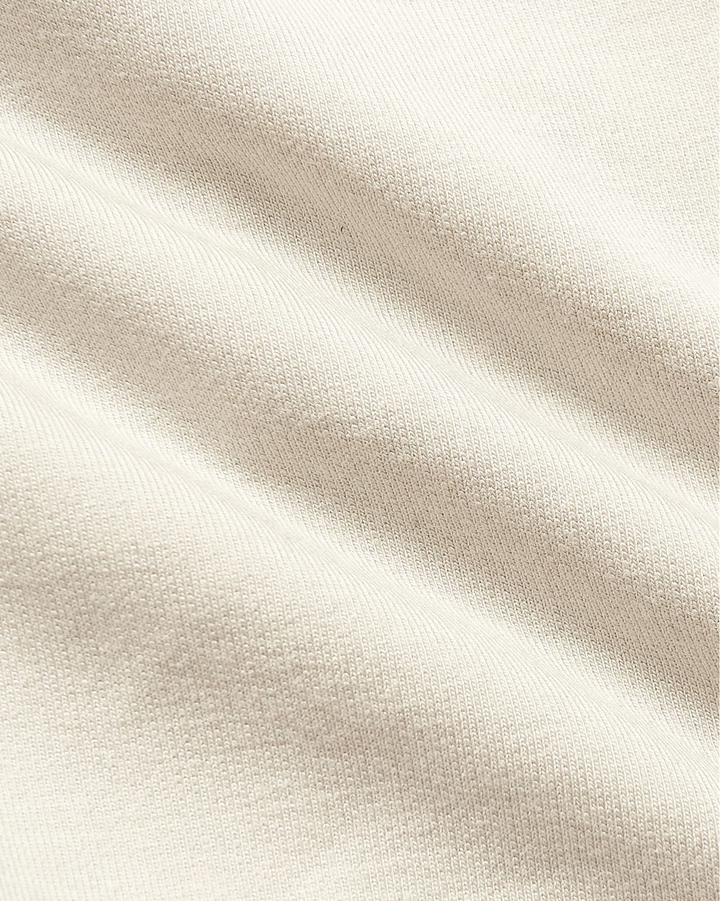 Close-up of Womens Oatmeal Slouch Pullover Crew & Relaxed Jogger fabric.