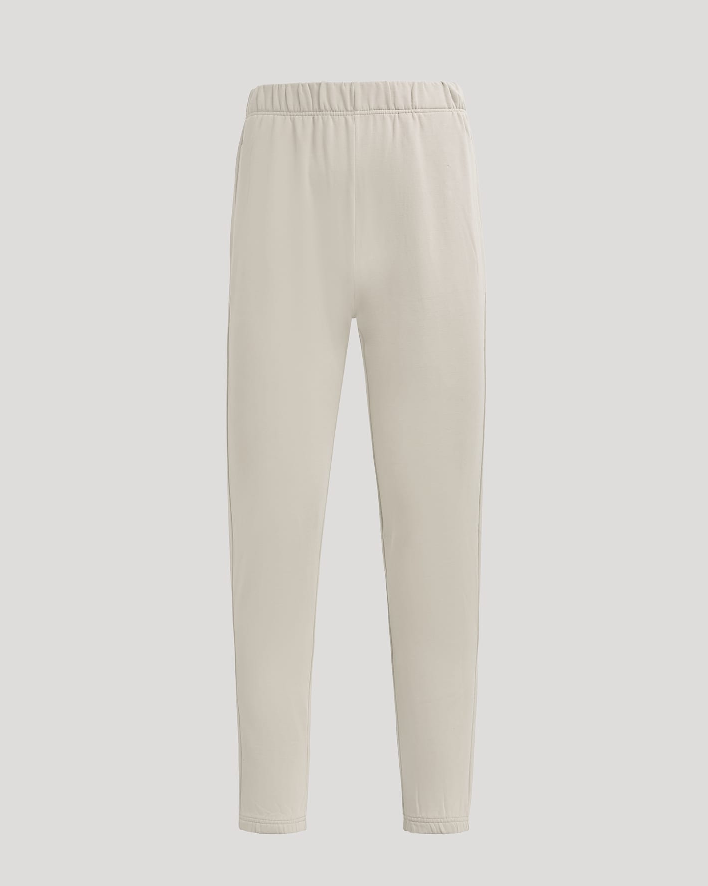 Womens Oatmeal Relaxed Joggers with elastic waistband and cuffs.