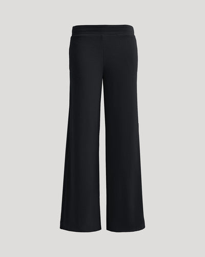 Waffle Wide Leg Pants - Black