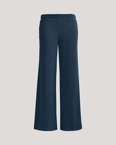 Waffle Wide Leg Pants - Navy