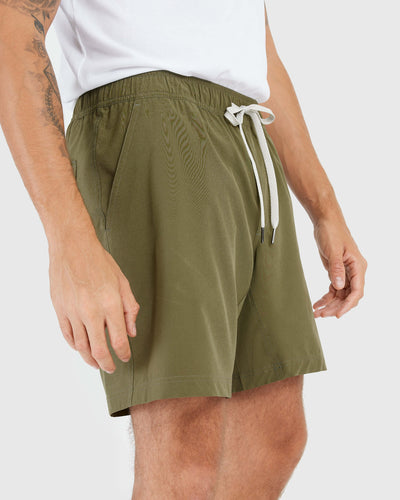 7" Active Quick Dry Shorts - Military Green