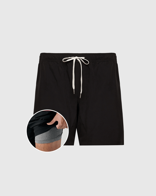 Black Active Quick Dry Shorts with Liner