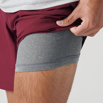 7" Active Quick Dry Shorts - Burgundy
