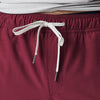 Burgundy Active Performance Short Outlet with white drawcord and visible gray shirt edge.