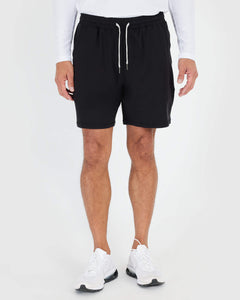 True ClassicNeutral Active Comfort Shorts 3-Pack worn with white sneakers, plain background.