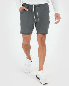 True ClassicNeutral Active Comfort Shorts 3-Pack worn with white top and shoes.