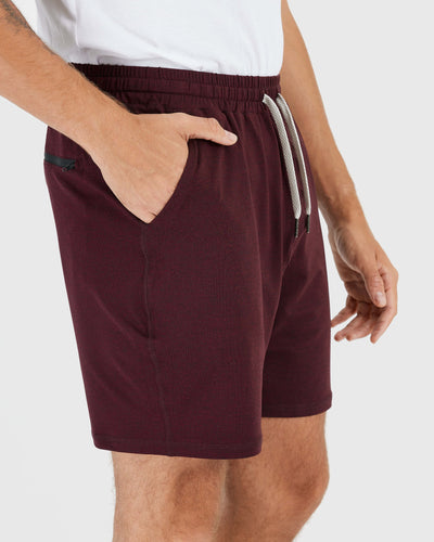 7" Active Comfort Shorts - Dark Heather Burgundy