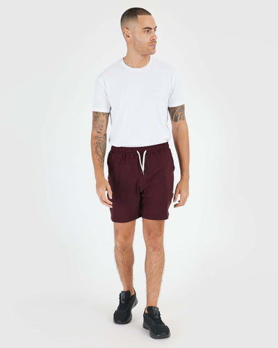 7" Active Comfort Shorts - Dark Heather Burgundy