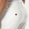 Ivory Neutral Chino Shorts back view, showcasing waistband, belt loop, and pocket.