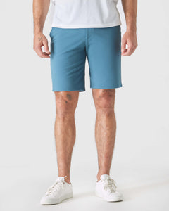 True ClassicMan wearing 9 Sapphire & Slate Green Comfort Knit Chino Shorts.
