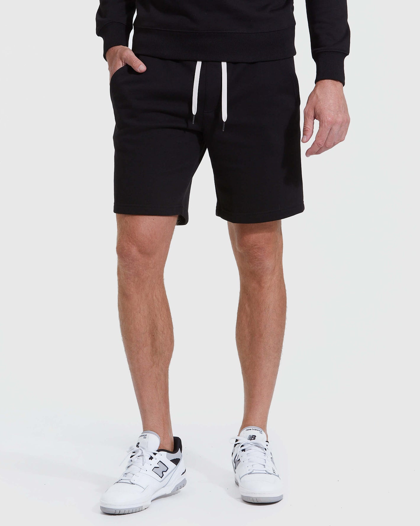 Black Fleeced French Terry Shorts