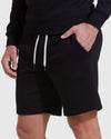Black Fleeced French Terry Shorts