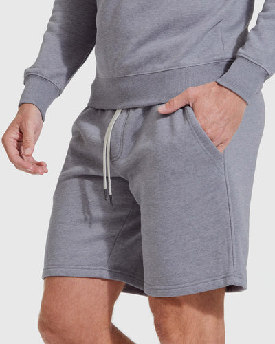 Fleece French Terry Shorts - Heather Gray