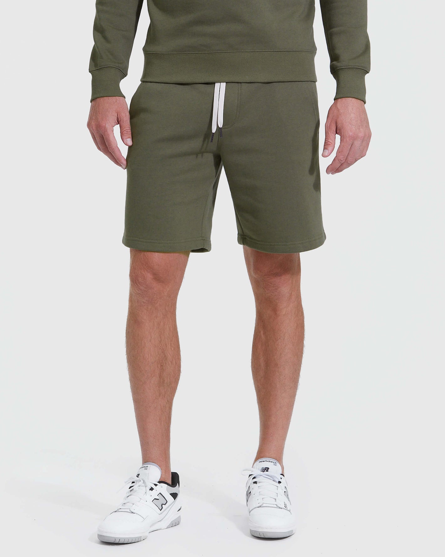 Military Green Fleeced French Terry Short
