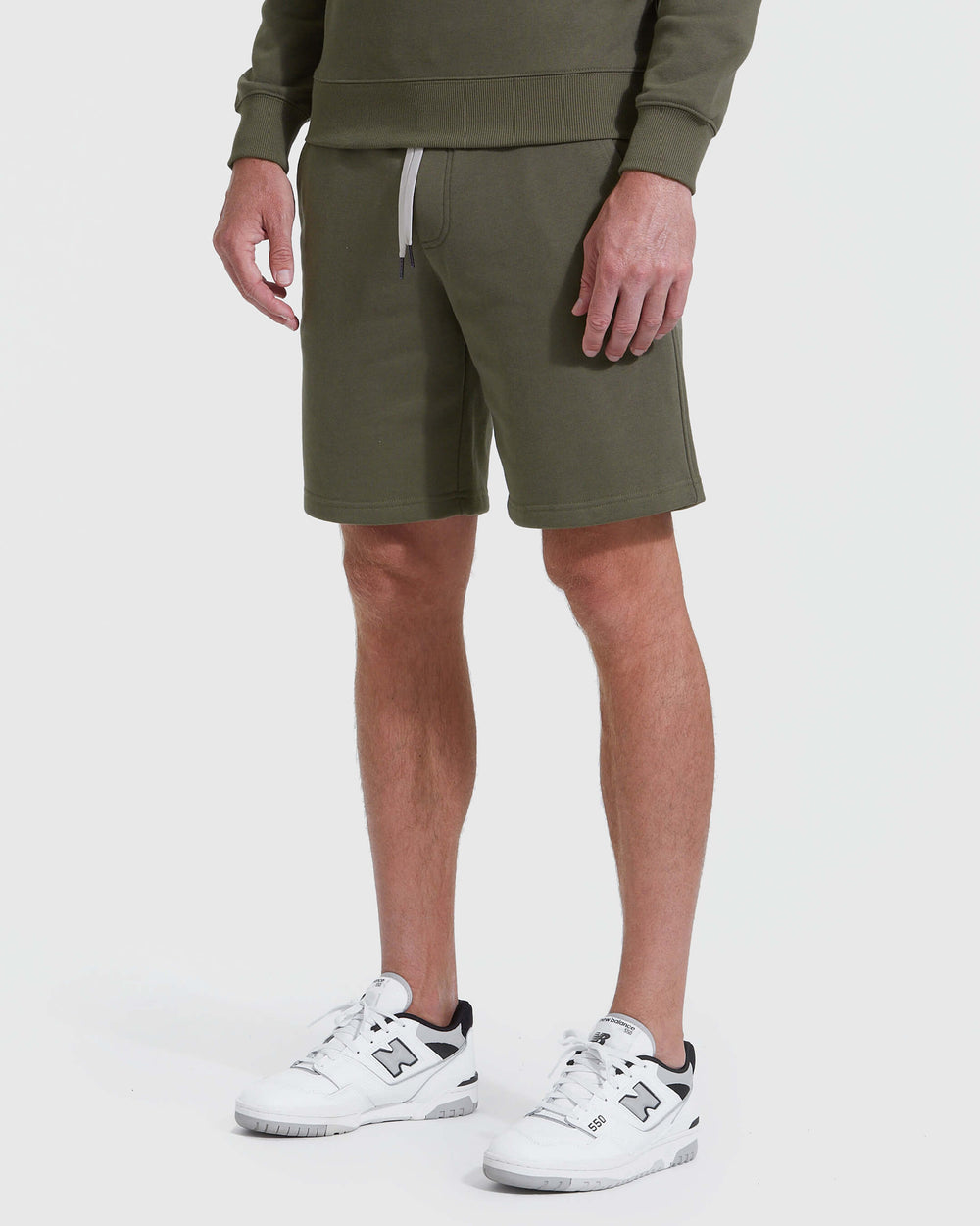 Military Green Fleece French Terry Shorts