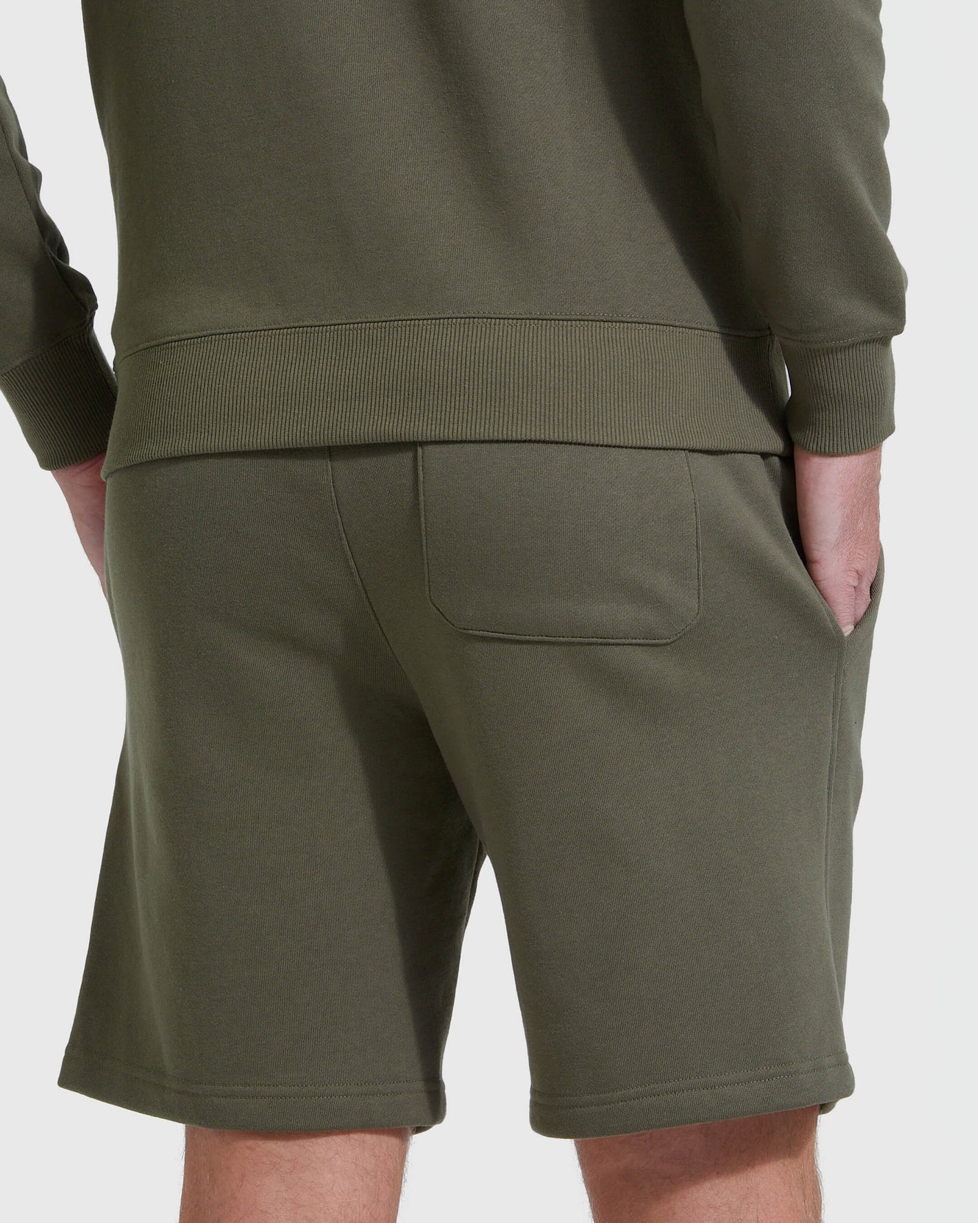 Military Green Fleeced French Terry Short