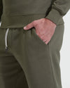 Military Green Fleeced French Terry Short