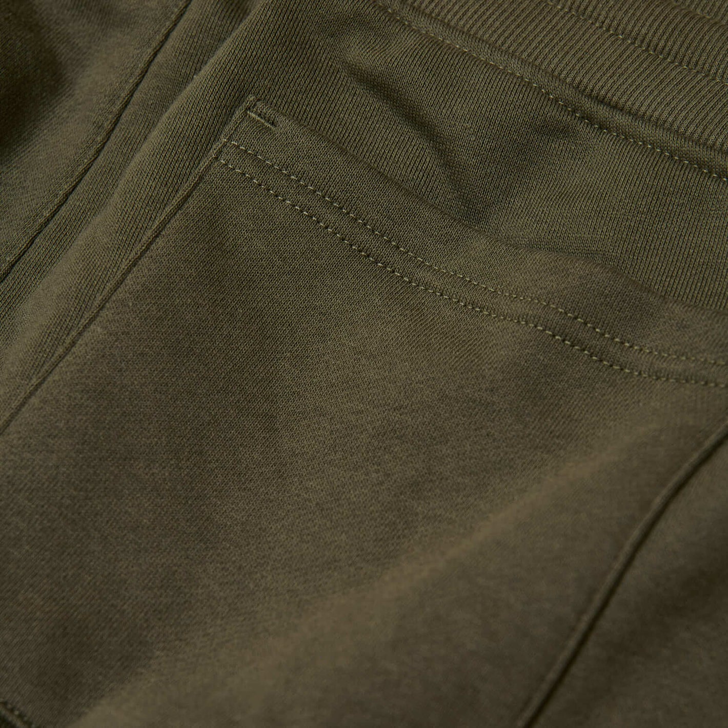 Military Green Fleeced French Terry Short