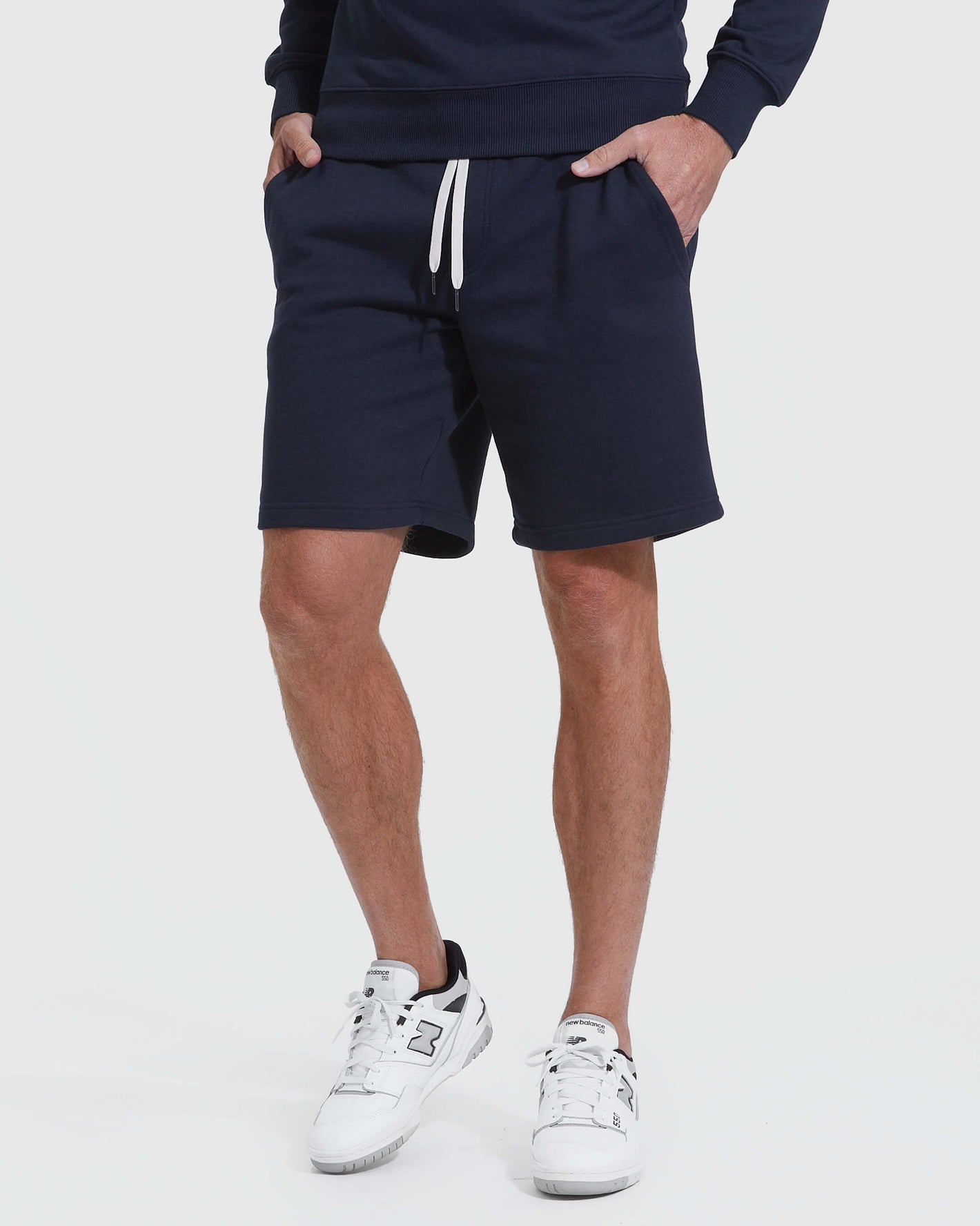 Navy Fleeced French Terry Short