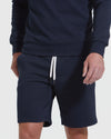 Navy Fleeced French Terry Short